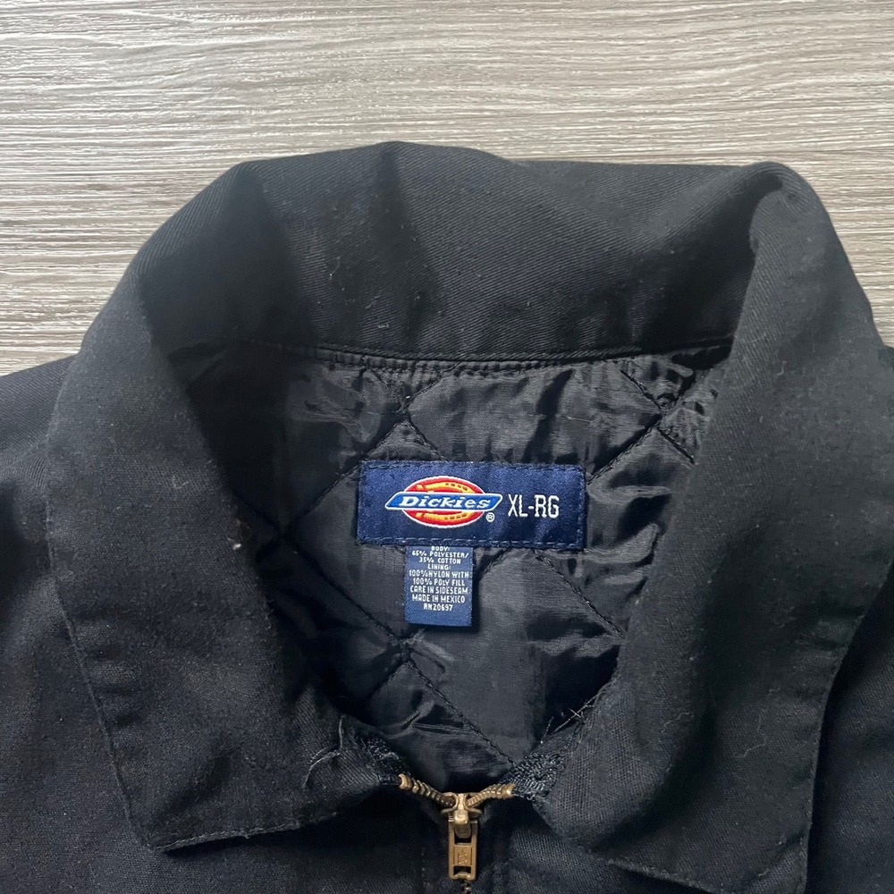 Vintage Dickies Eisenhower Jacket Men XL Black Quilted Lined Insulated Work Coat - Picture 3 of 5